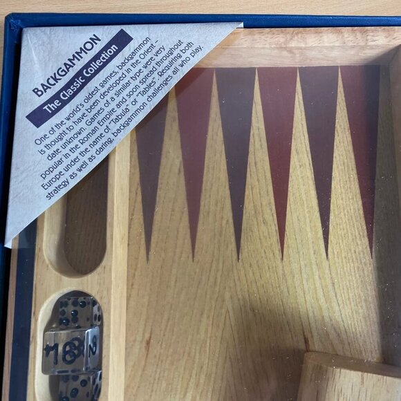 The Classic Collection Backgammon Wood Case Game Board - Picture 1 of 4